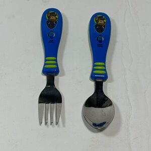 Kids Blue Character Fork and Spoon Set